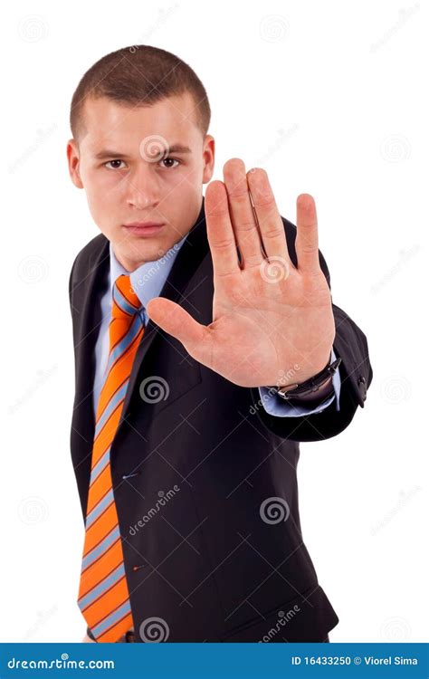 Angry Young Male Saying Stop Stock Photo Image Of Closeup Caucasian