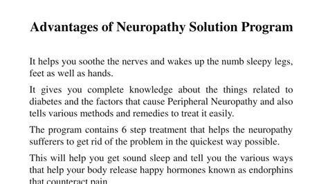 Ppt Neuropathy Solution Program Powerpoint Presentation Free