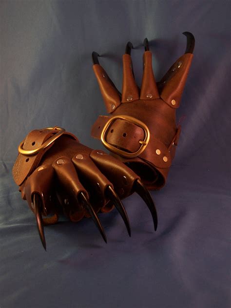 Brown Gothic Steampunk Claw Gauntlets Gloves By Medievalfashion