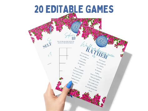 Mamma Mia Bachelorette Editable Games