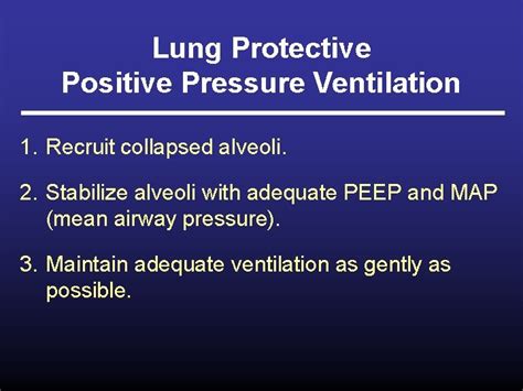 Lung Protective Jet Ventilation Basic Lung Protective Strategy