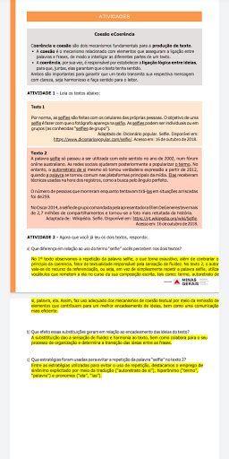 Cotidiano na escola CORREÇÃO ATIVIDADE SEMANA 2 8º ANO