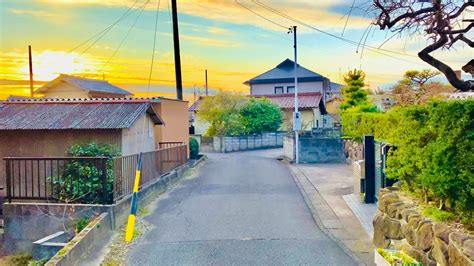 【4k】modern Japanese Houses Beautiful Sunset In Japanese Suburb Seto