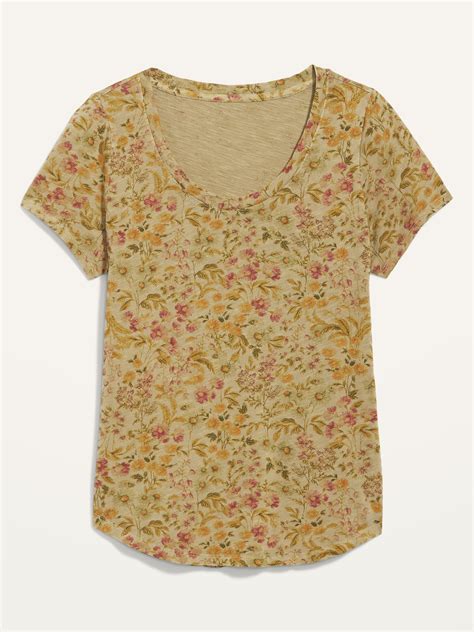 EveryWear Overdyed Floral Print Scoop Neck T Shirt Old Navy