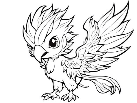 Easy Firebird Coloring Page Coloring Page