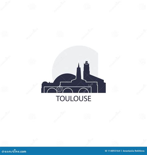 Toulouse City Skyline Silhouette Vector Logo Illustration Stock Vector ...