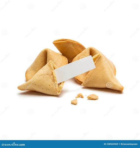 Brocken Fortune Cookie With A Massage Note Stock Image Image Of Fortunately Horoscope 238565969