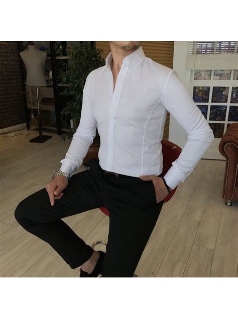 Terzi Adem Talyan Stil Slim Fit Dik Yaka Saten Erkek G Mlek Fiyat