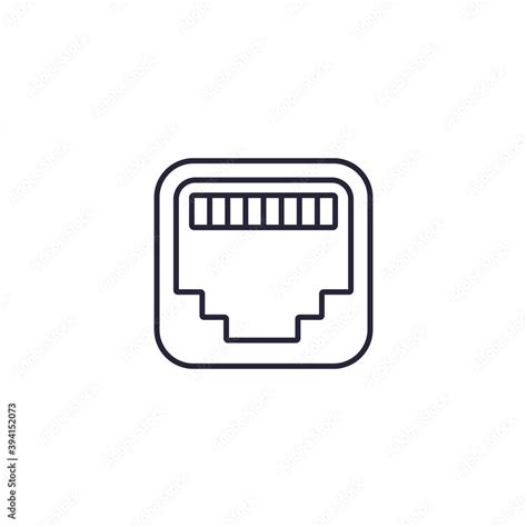 Ethernet Port Line Icon Rj45 Network Socket Stock 벡터 Adobe Stock