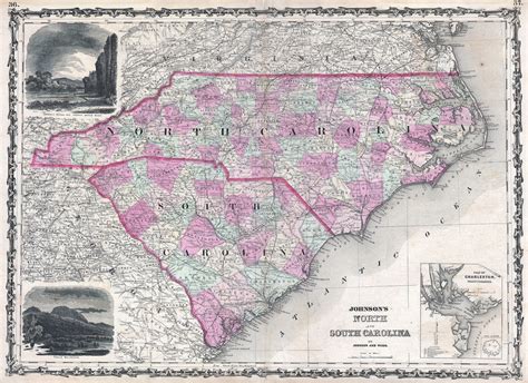 North Carolina And South Carolina Map With Cities - United States Map