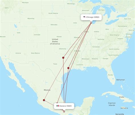 All Flight Routes From Oaxaca To Chicago Oax To Ord Flight Routes