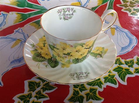 Vintage Royal Norcrest Fine Bone China March Cup And Saucer