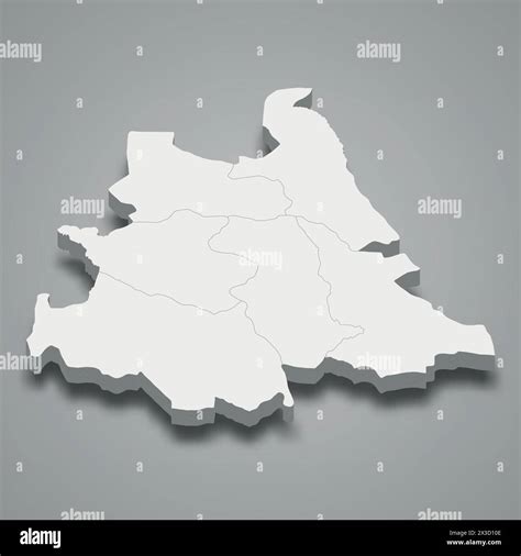 3d Isometric Map Of Tshuapa Is A Region Of DR Congo Vector