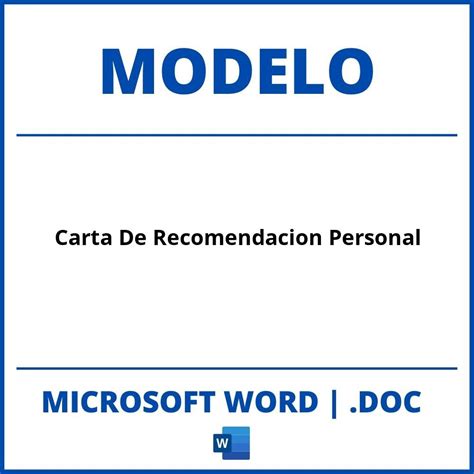 Carta De Recomendacion Personal Formato Word Ini Huruf U Themeloader