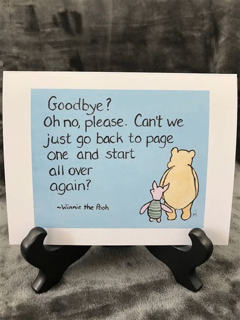 Miss You Winnie The Pooh Goodbye Quote Goodbye Card Starting Etsy