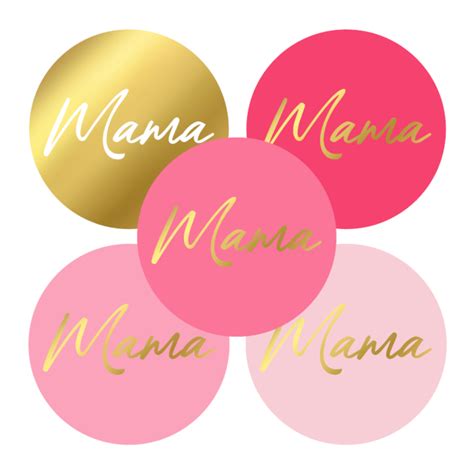 Stickers Per Tien Stuks Mama Roze Cm Star Copy Print