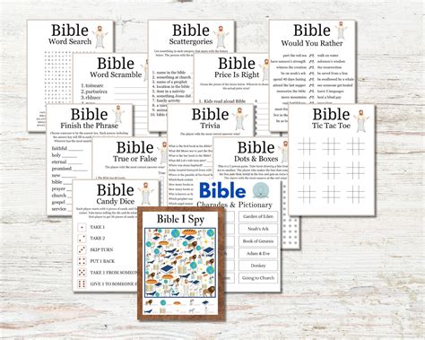 Bible Games Bundle, Printable Bible-themed Activity Party Games for ...