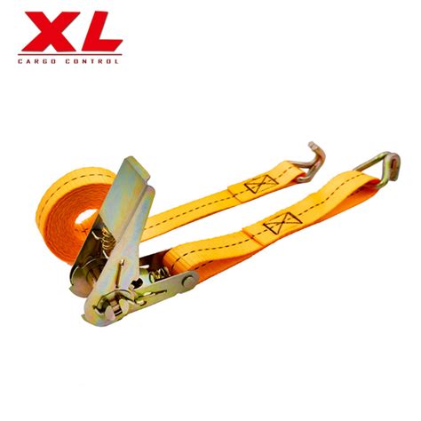 5 Tonne Ratchet Strap Cargo Lashing With Metal Hook Flatbed Winch For