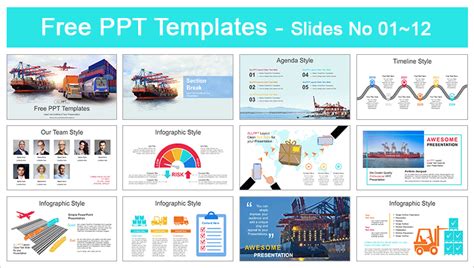 Global Logistics Partnership Powerpoint Templates For Free