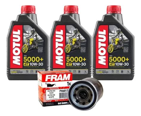 Kit 3lt Óleo Motul 5000 10w30 Filtro Óleo Cb500x 500f 500r