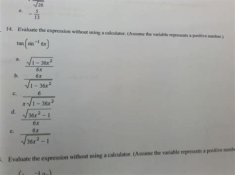 Solved Evaluate The Expression Without Using A Calculator Chegg