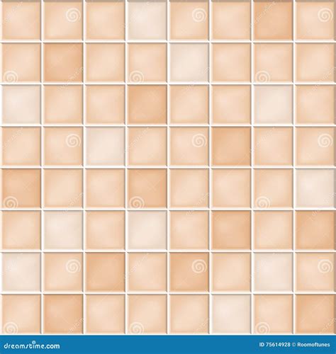 Vector Seamless Background With Beige Mosaic Tiles Stock Vector