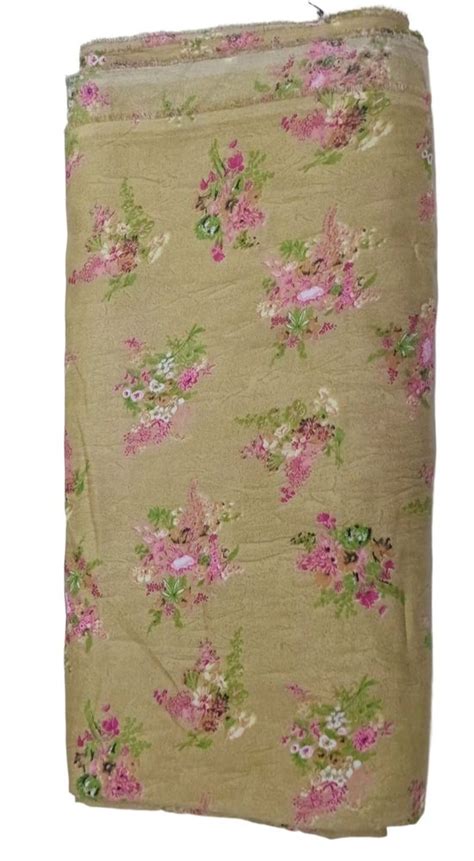 Cream Printed Butter Crepe Fabric At Rs Meter In