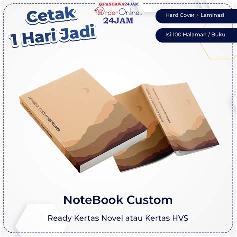 Jual Notebook Custom A5 A4 Desain Cover Bebas Varian Kertas Novel HVS