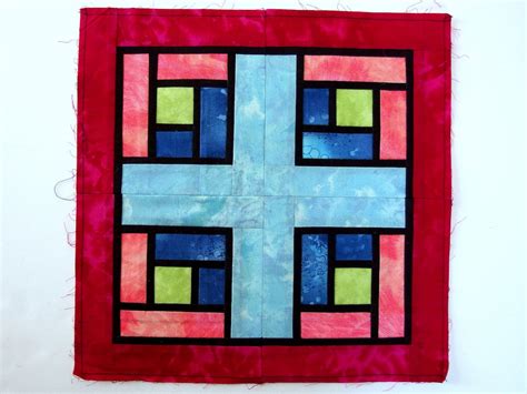 Stained Glass Quilt Block Unfinished Batik Foundation Pieced Block Modern Squares Schwartz