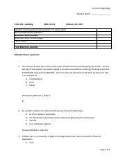 2017 Mid Term 2 Answer Key Pdf Econ 112 Auditing Student Name Econ