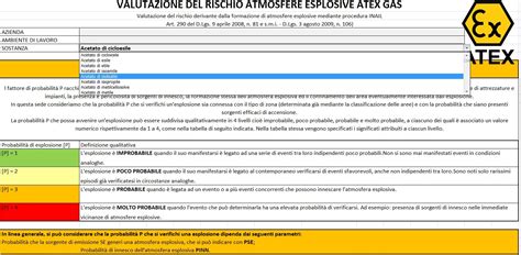 Algoritmo In Excel Per La Valutazione Del Rischio Esplosione Atex In