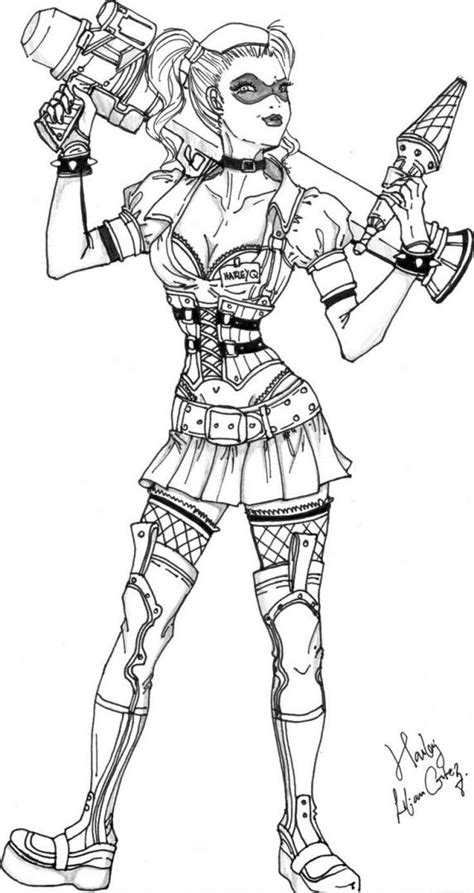 Harley Quinn Cartoon Coloring Pages