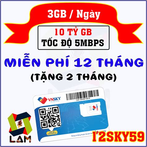 Tặng Chọt Sim Sim 4G VNSKY Mobifone 12SKY59 3GB Ngày 10 TỶ GB