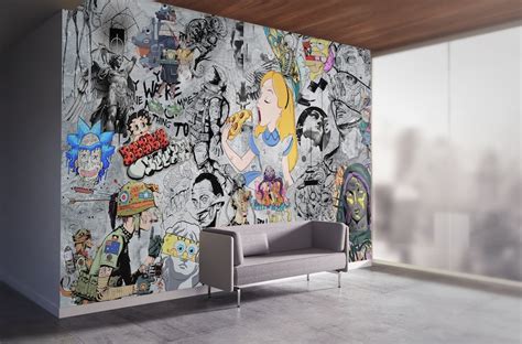 Cartoon Graffiti Street Art Wallpaper Urban Street Art Modern - Etsy