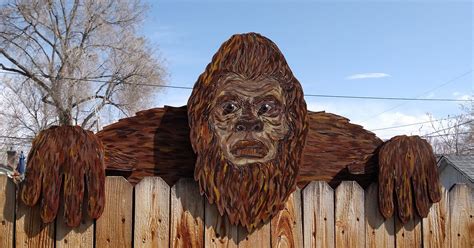 Bigfoot Yeti Or Sasquatch Fence Peeker Yard Art Gag T Free Etsy