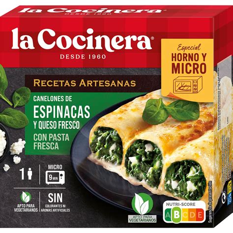 Comprar Canelones De Espinacas Y Queso Fresco Para Horno O Micro 1