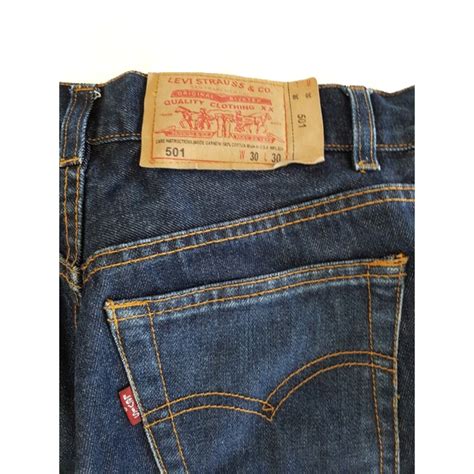 Levis Jeans Levi Strauss 501 Navy Blue Cotton Ref58310 Joli Closet