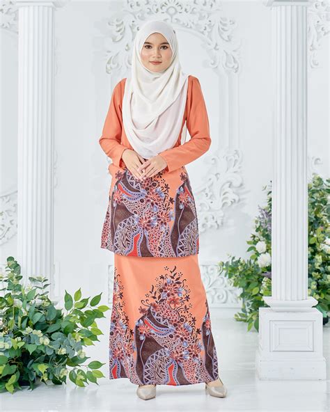 Baju Kurung Moden Batik Sultanah Begonia Monarch Brick The Sultanah