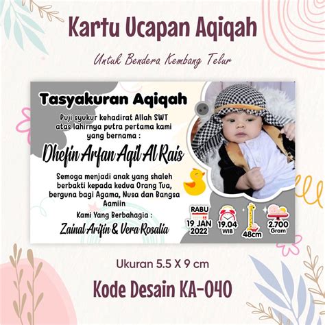 Jual Kartu Ucapan Aqiqah Kartu Kembang Telor Kartu Bayi Lahir