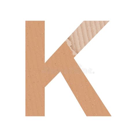 Letter K Of The English Alphabet Gray Paper Cardboard Texture On White Background Vector