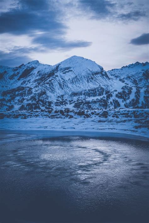 Free Images Landscape Sea Horizon Snow Winter Cloud Sky Mist