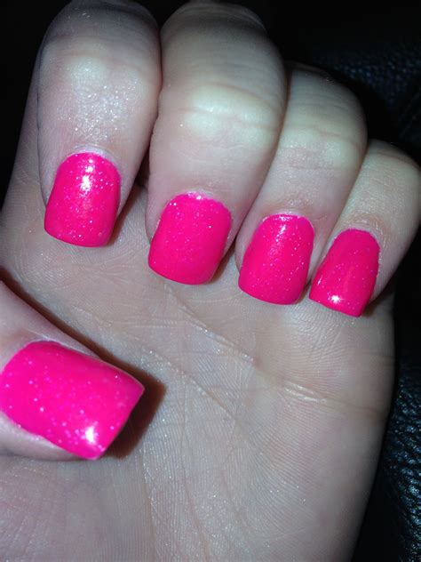 Hot Pink With Sparkles Acrylic Nails Sparkle Acrylic Nails Acrylic Nails Nails