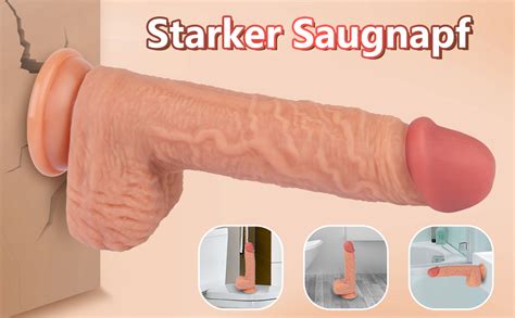 22cm Realistischer Dildo Vibration für Frauen mit Stoßfunktion Silikon