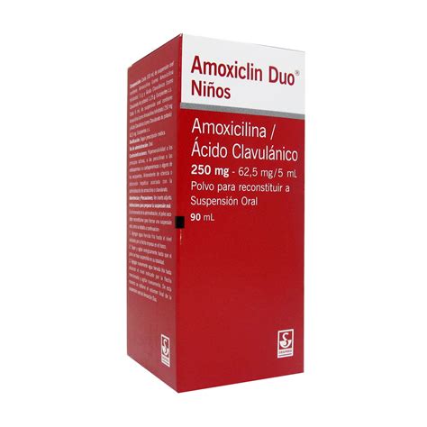 Amoxiclin Duo Suspensión 250 Mg Acido Clavulánico 62 5 Mg Frasco X 90