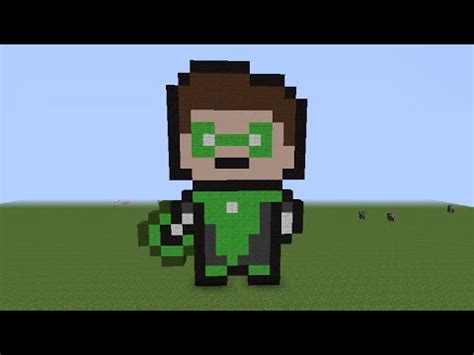 Minecraft Fazendo O Lanterna Verde Pixel Art Ep Youtube