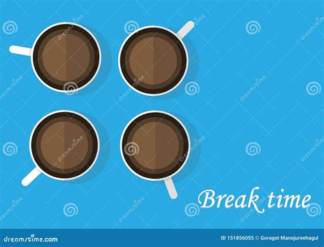 Break Time With Coffee Vector Stock Vector Illustration Of Design