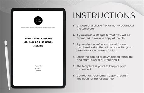 Policy Procedure Manual For HR Legal Audits Template In Word Google