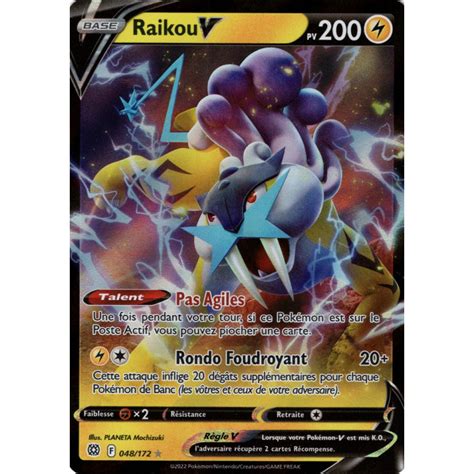 Raikou V EB09 048 172 Stars Étincelantes SWSH09 Carte Pokémon à l