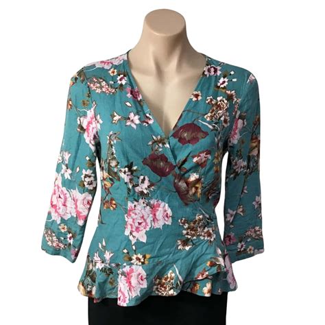 Piper Womens Size 8 Turquoise Multicoloured Floral Linen Blend 3 4