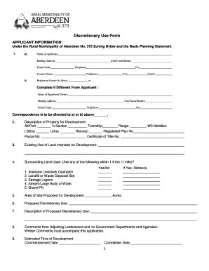 Fillable Online Discretionary Use Form Fax Email Print Pdffiller